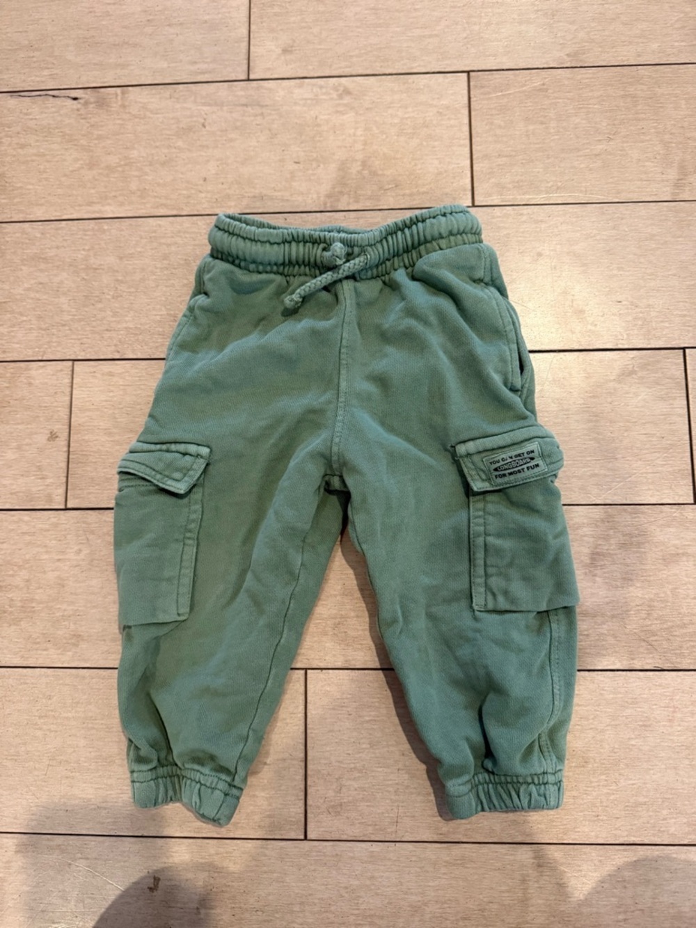 Zara Kids Cargo Jogger Pants - Green